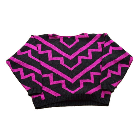 Other Clothing > Gender Neutral Adult Clothing > Hoodies & Sweatshirts > Sweatshirts Vintage 1990s Bristol Court Knitted Crewneck Sweater Men's Small/ Vintage 90s Crewneck / All Over Pattern / Colorful / Sweatshirt / Abstract Pattern