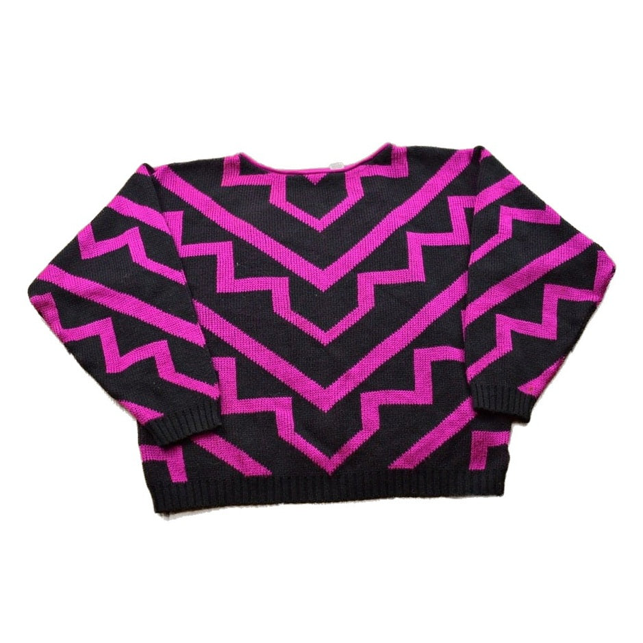 Other Clothing > Gender Neutral Adult Clothing > Hoodies & Sweatshirts > Sweatshirts Vintage 1990s Bristol Court Knitted Crewneck Sweater Men's Small/ Vintage 90s Crewneck / All Over Pattern / Colorful / Sweatshirt / Abstract Pattern