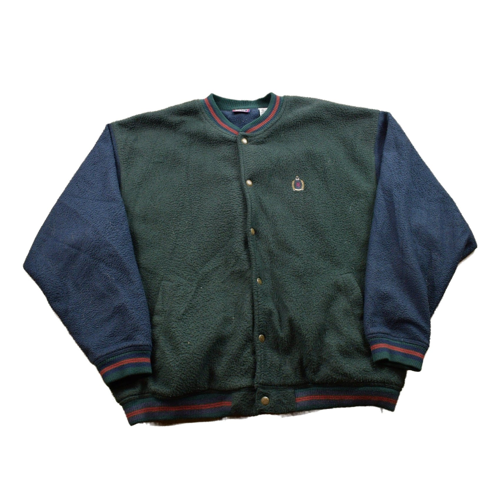 Other Clothing > Gender Neutral Adult Clothing > Hoodies & Sweatshirts > Sweatshirts Vintage 1990s Bugle Boy Fleece Varsity Sweater Men's XL