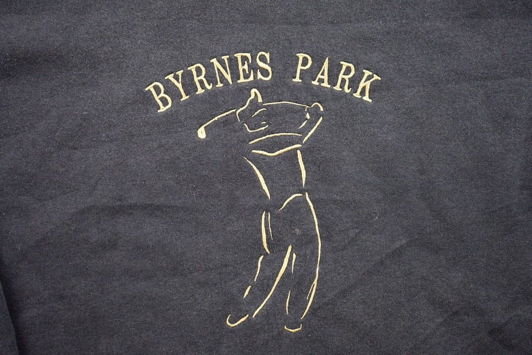 Other Clothing > Gender Neutral Adult Clothing > Hoodies & Sweatshirts > Sweatshirts Vintage 1990s Byrnes Park Golf Theme Crewneck Sweatshirt / 90s Crewneck / Souvenir Sweater / Streetwear / Travel And Vacation / Golf Sweater