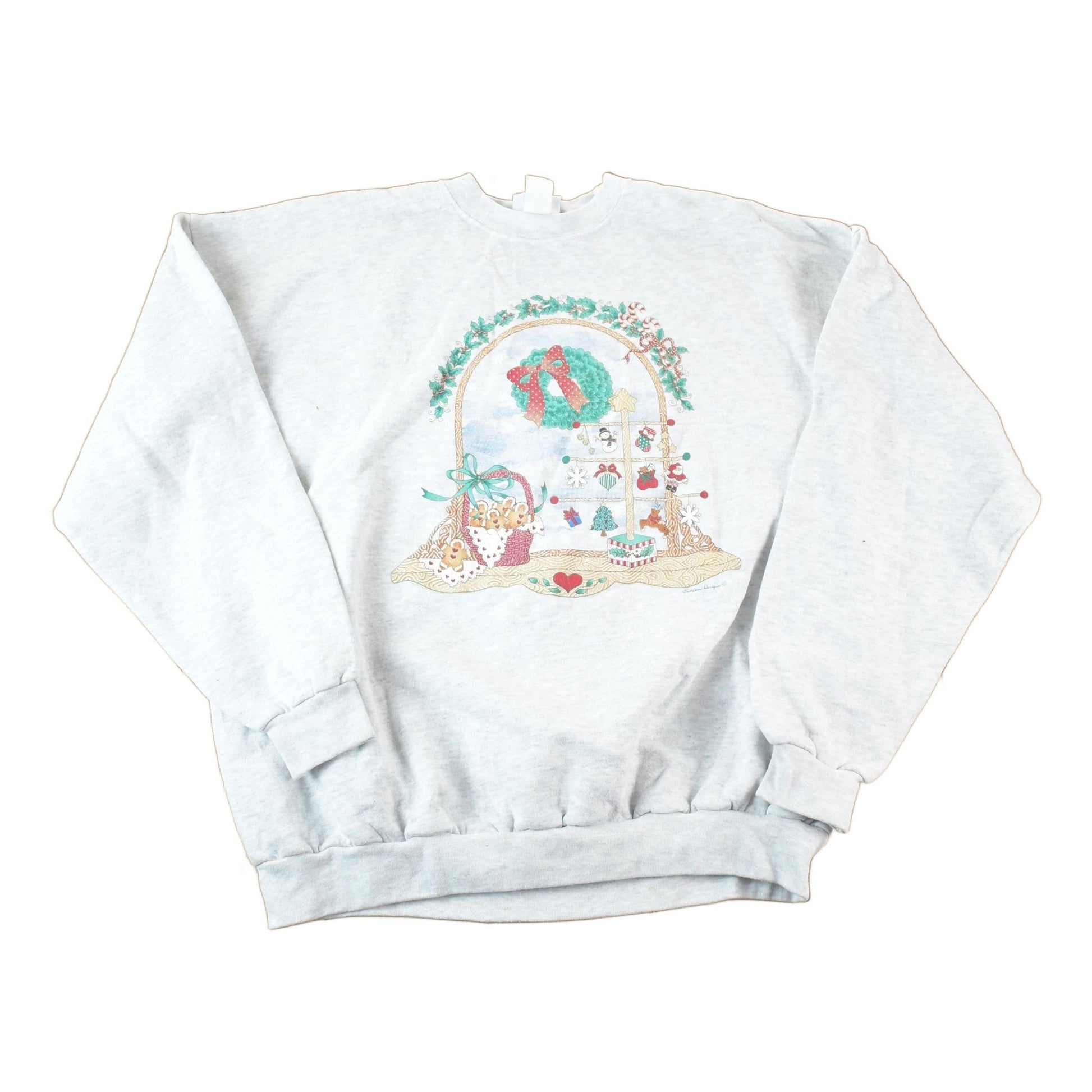 Other Clothing > Gender Neutral Adult Clothing > Hoodies & Sweatshirts > Sweatshirts Vintage 1990s Cartoon Christmas Morning Crewneck Sweatshirt Mens XXL