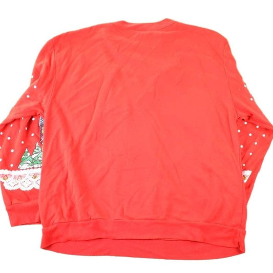 Other Clothing > Gender Neutral Adult Clothing > Hoodies & Sweatshirts > Sweatshirts Vintage 1990s Christmas On Main Street AOP Crewneck Sweatshirt Mens L