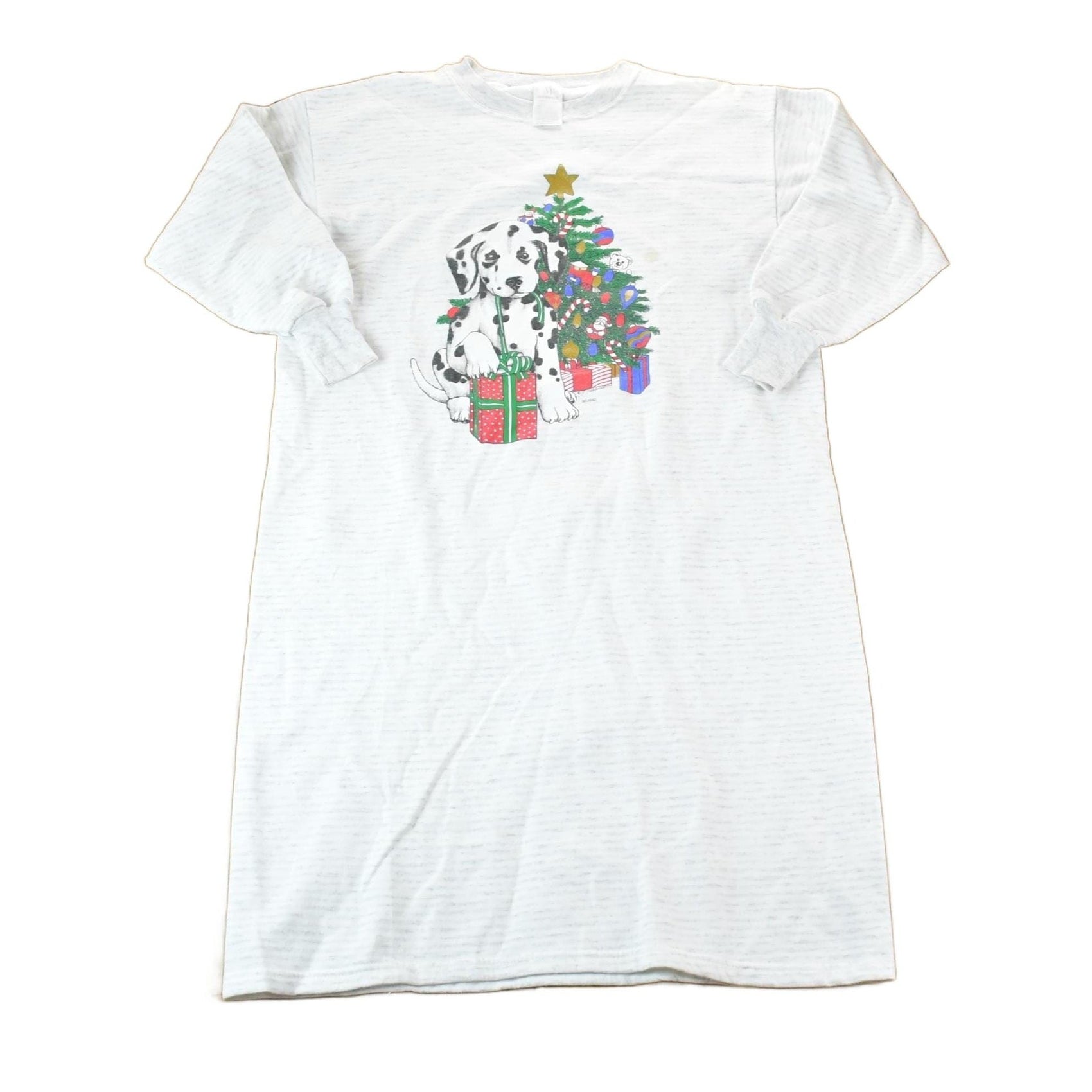 Other Clothing > Gender Neutral Adult Clothing > Hoodies & Sweatshirts > Sweatshirts Vintage 1990s Dalmatian Christmas Sweater Night Dress Womens XL