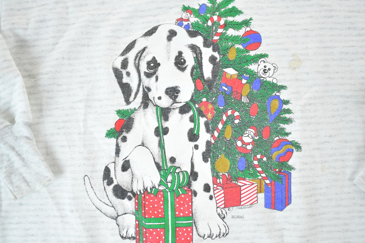 Other Clothing > Gender Neutral Adult Clothing > Hoodies & Sweatshirts > Sweatshirts Vintage 1990s Dalmatian Christmas Sweater Night Dress Womens XL