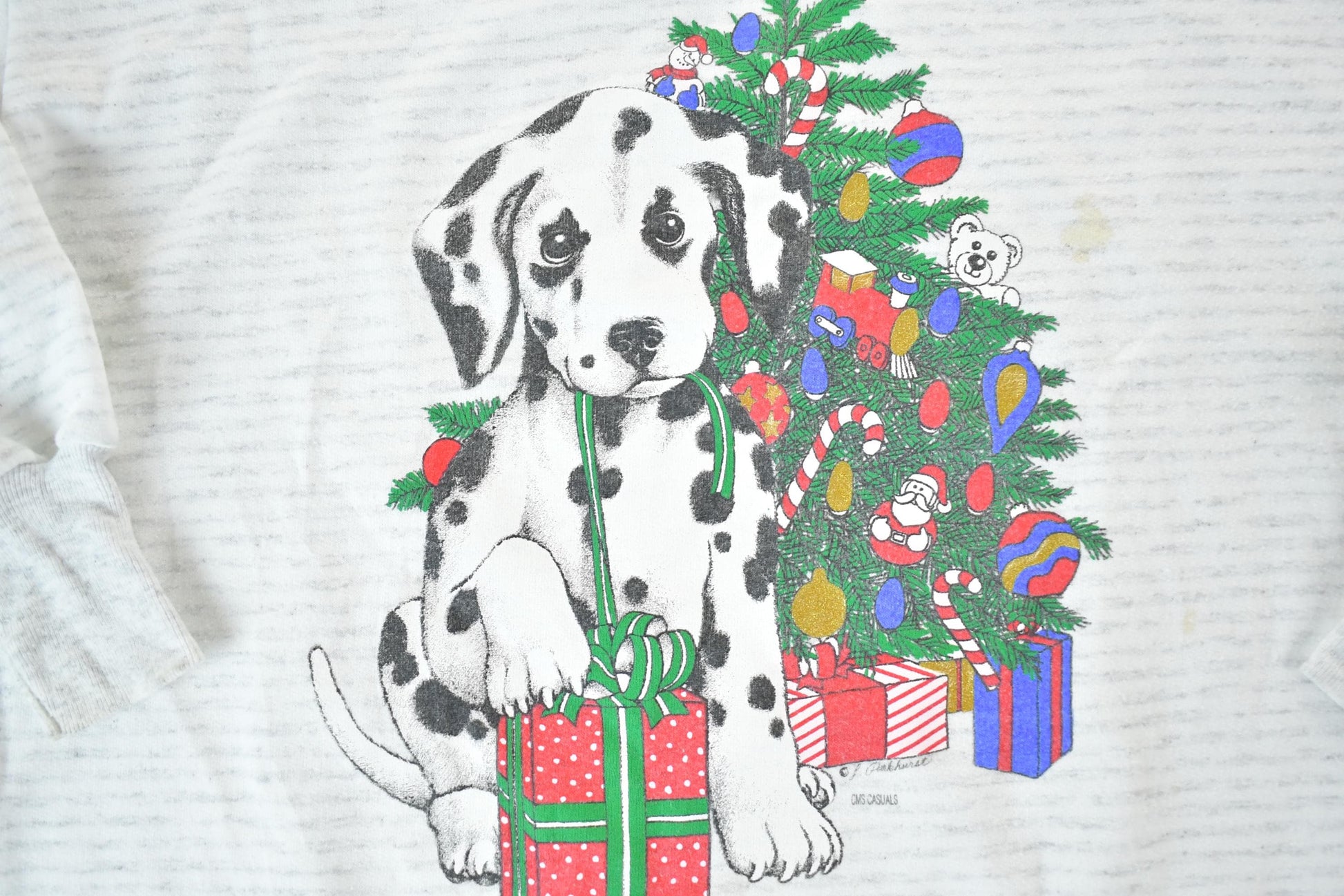 Other Clothing > Gender Neutral Adult Clothing > Hoodies & Sweatshirts > Sweatshirts Vintage 1990s Dalmatian Christmas Sweater Night Dress Womens XL