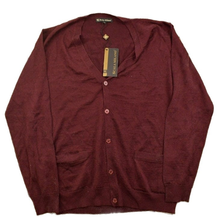 Other Clothing > Gender Neutral Adult Clothing > Hoodies & Sweatshirts > Sweatshirts Vintage 1990s Deadstock Scala Milano Cardigan Sweater Men's Large