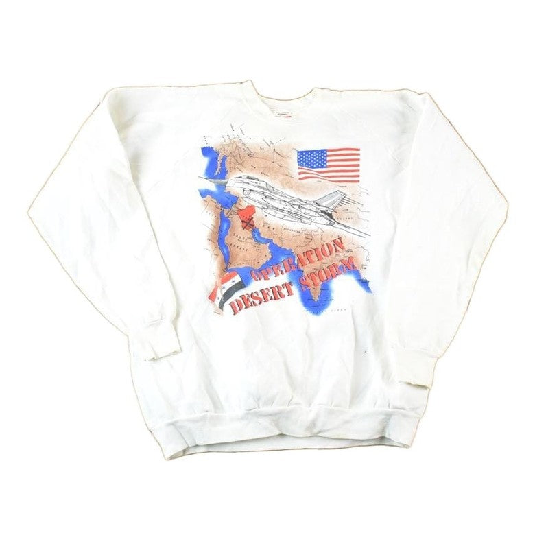 Other Clothing > Gender Neutral Adult Clothing > Hoodies & Sweatshirts > Sweatshirts Vintage 1990s Desert Storm Crewneck Sweatshirt Mens L
