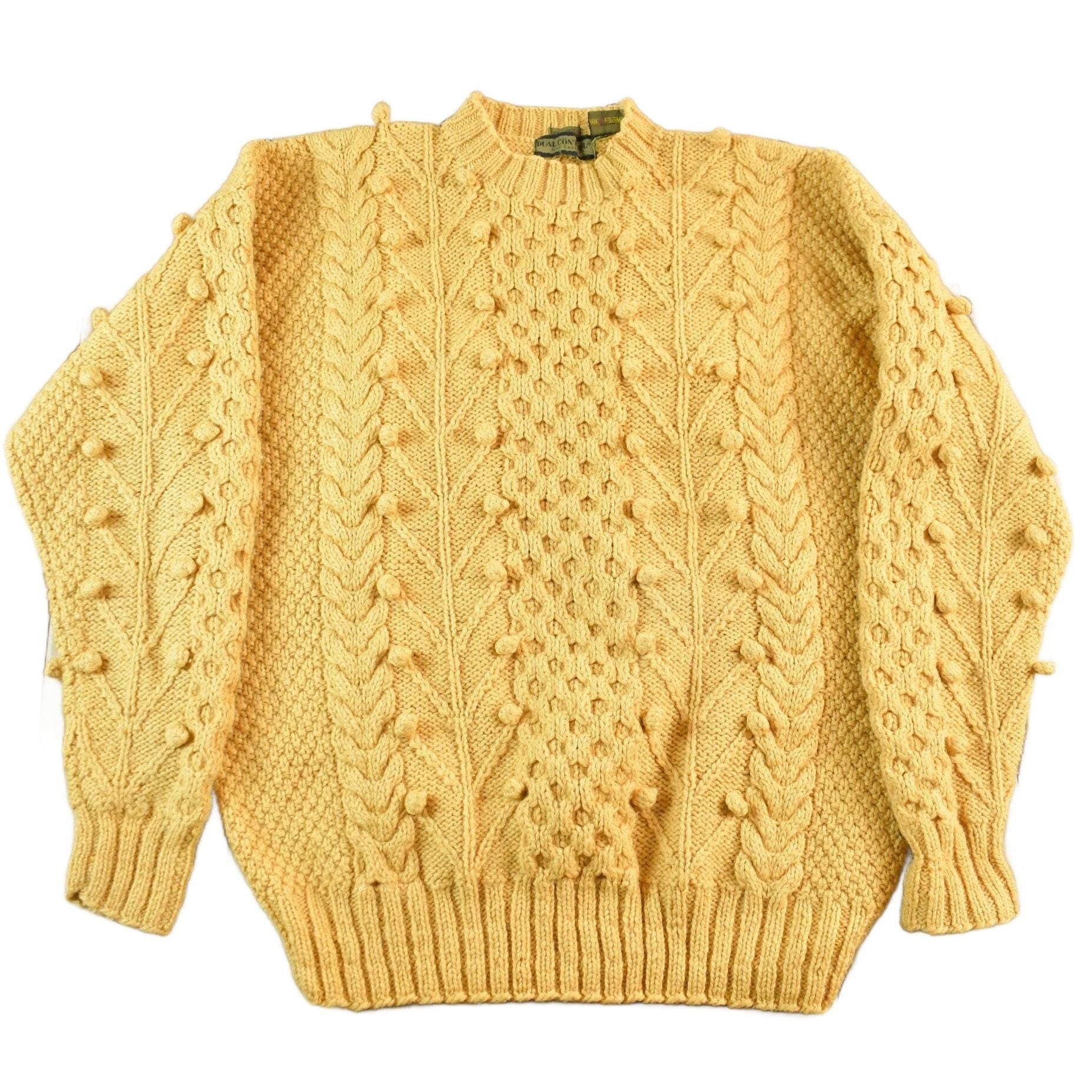 Other Clothing > Gender Neutral Adult Clothing > Hoodies & Sweatshirts > Sweatshirts Vintage 1990s Dual Control Hand Knit Wool Sweater Mens Large