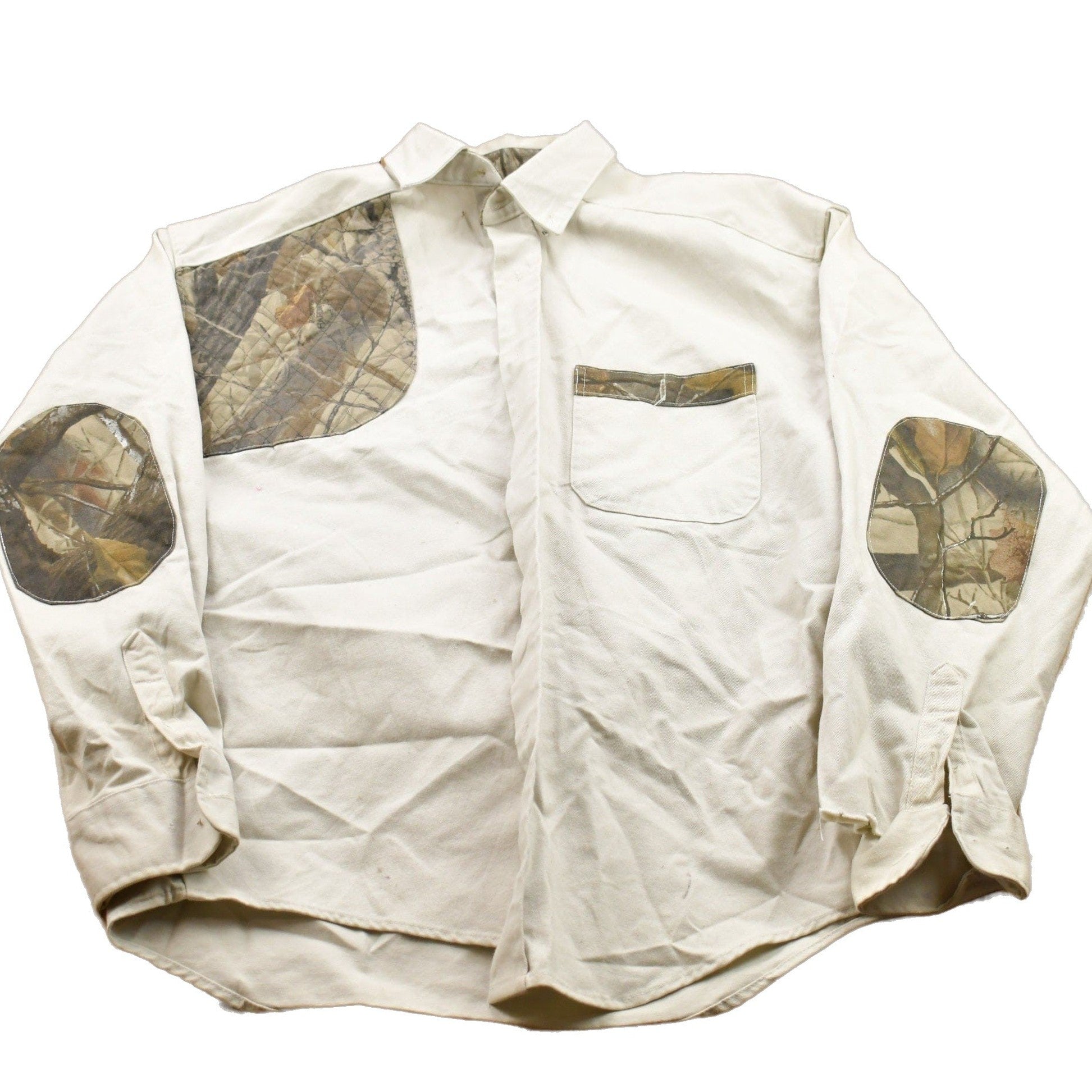 Other Clothing > Gender Neutral Adult Clothing > Hoodies & Sweatshirts > Sweatshirts Vintage 1990s Hunting Camo Button Up Men's Medium