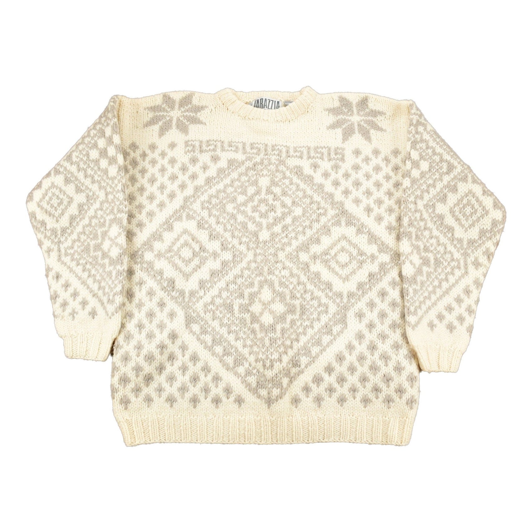 Other Clothing > Gender Neutral Adult Clothing > Hoodies & Sweatshirts > Sweatshirts Vintage 1990s Iarazzia Winter Theme Knit Crewneck Sweater Men's Medium