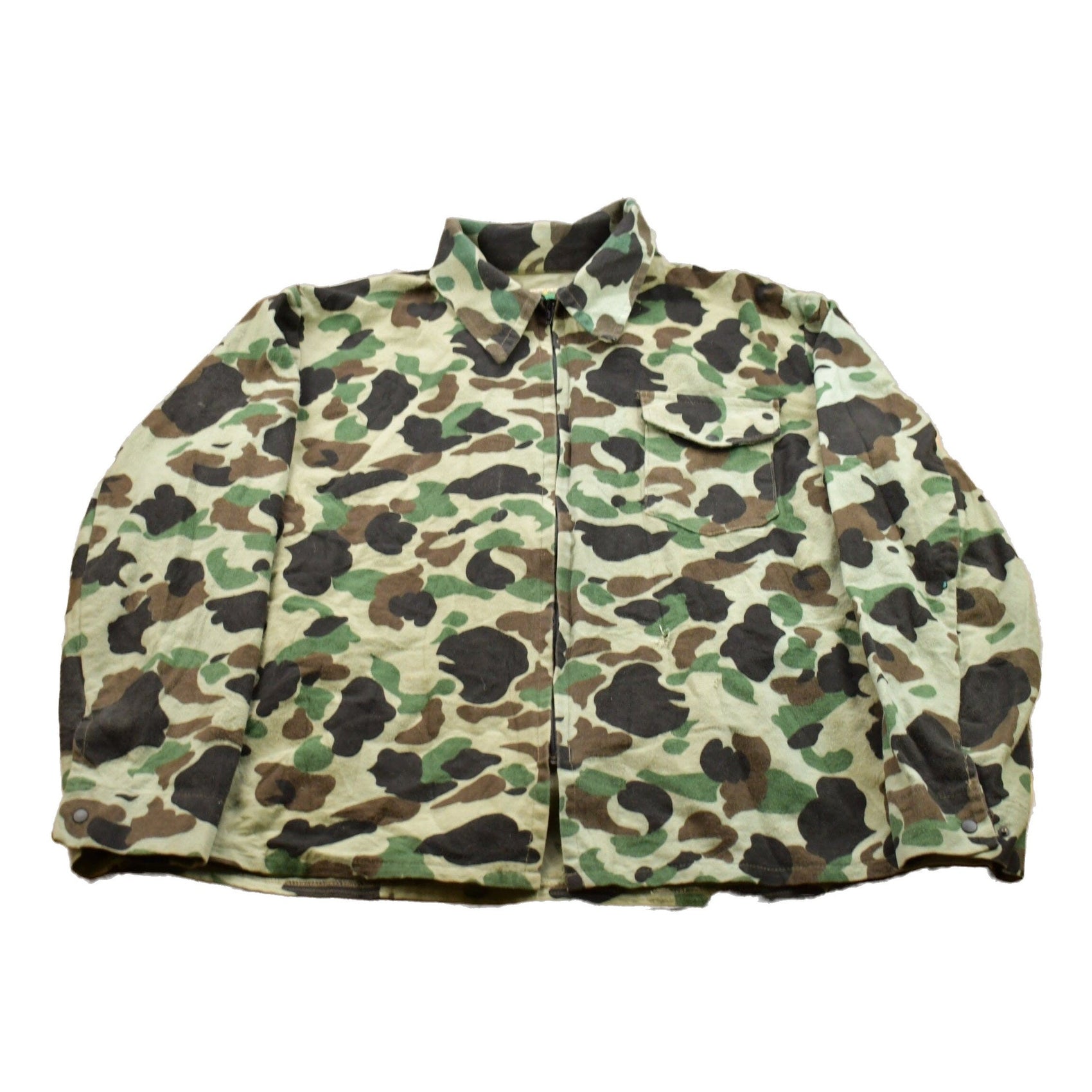 Other Clothing > Gender Neutral Adult Clothing > Hoodies & Sweatshirts > Sweatshirts Vintage 1990s Ideal Hunting Camo Collared Zip Up Men's XL