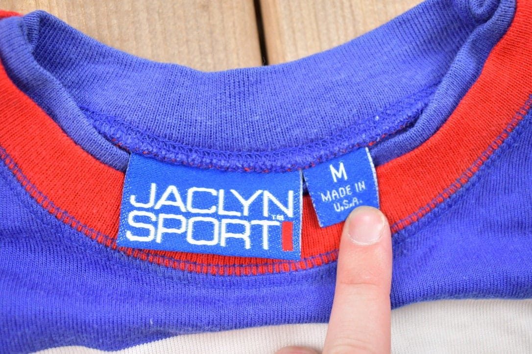 Other Clothing > Gender Neutral Adult Clothing > Hoodies & Sweatshirts > Sweatshirts Vintage 1990s Jacklyn Sport Striped Crewneck Sweatshirt Men's Small