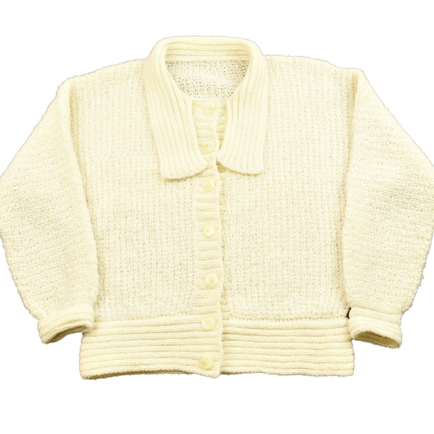 Other Clothing > Gender Neutral Adult Clothing > Hoodies & Sweatshirts > Sweatshirts Vintage 1990s Knitted Blank Cardigan Sweater Men's Small