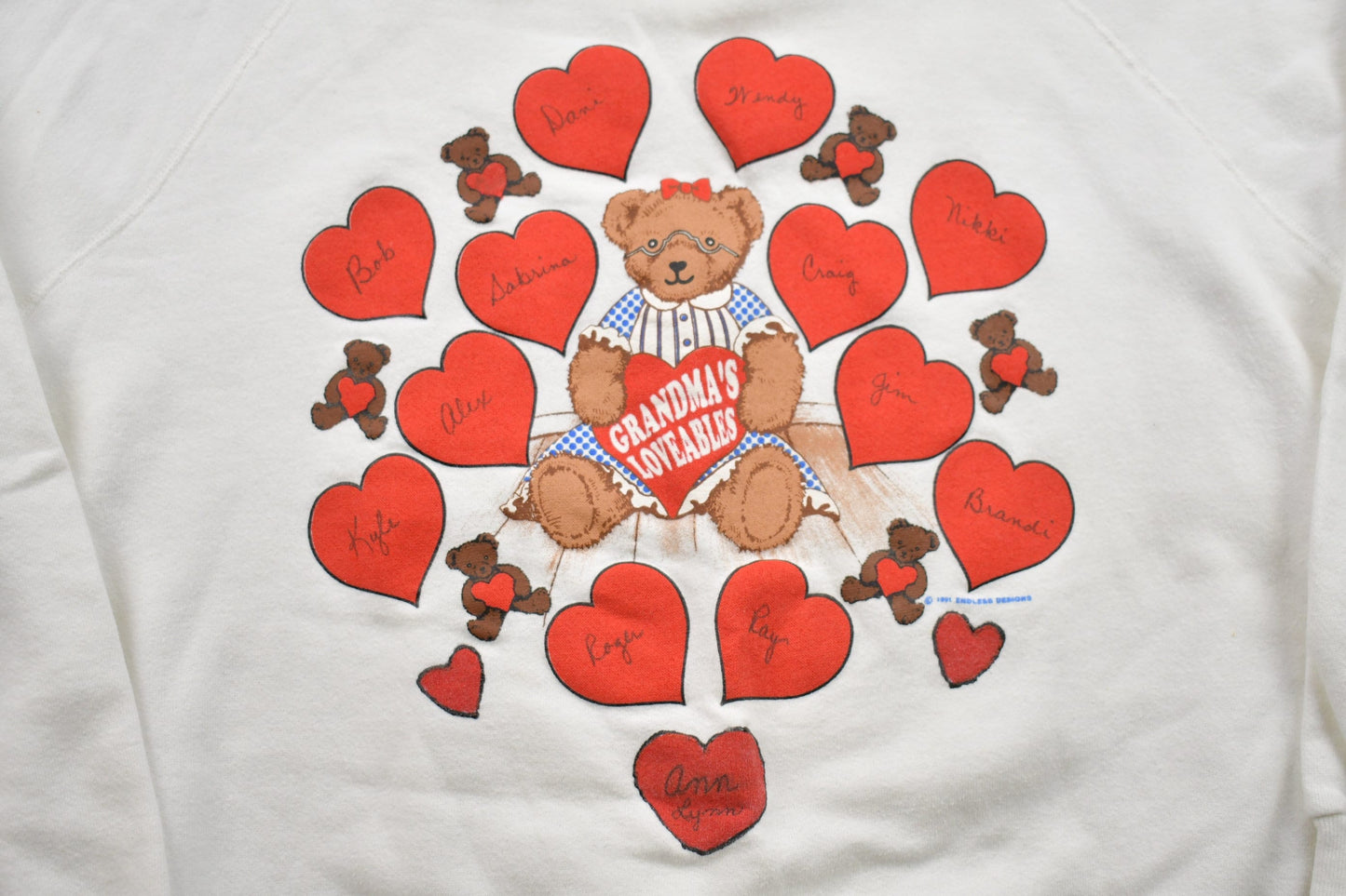 Other Clothing > Gender Neutral Adult Clothing > Hoodies & Sweatshirts > Sweatshirts Vintage 1990s Lee Teddy Bear Theme Crewneck Sweater Men's XL