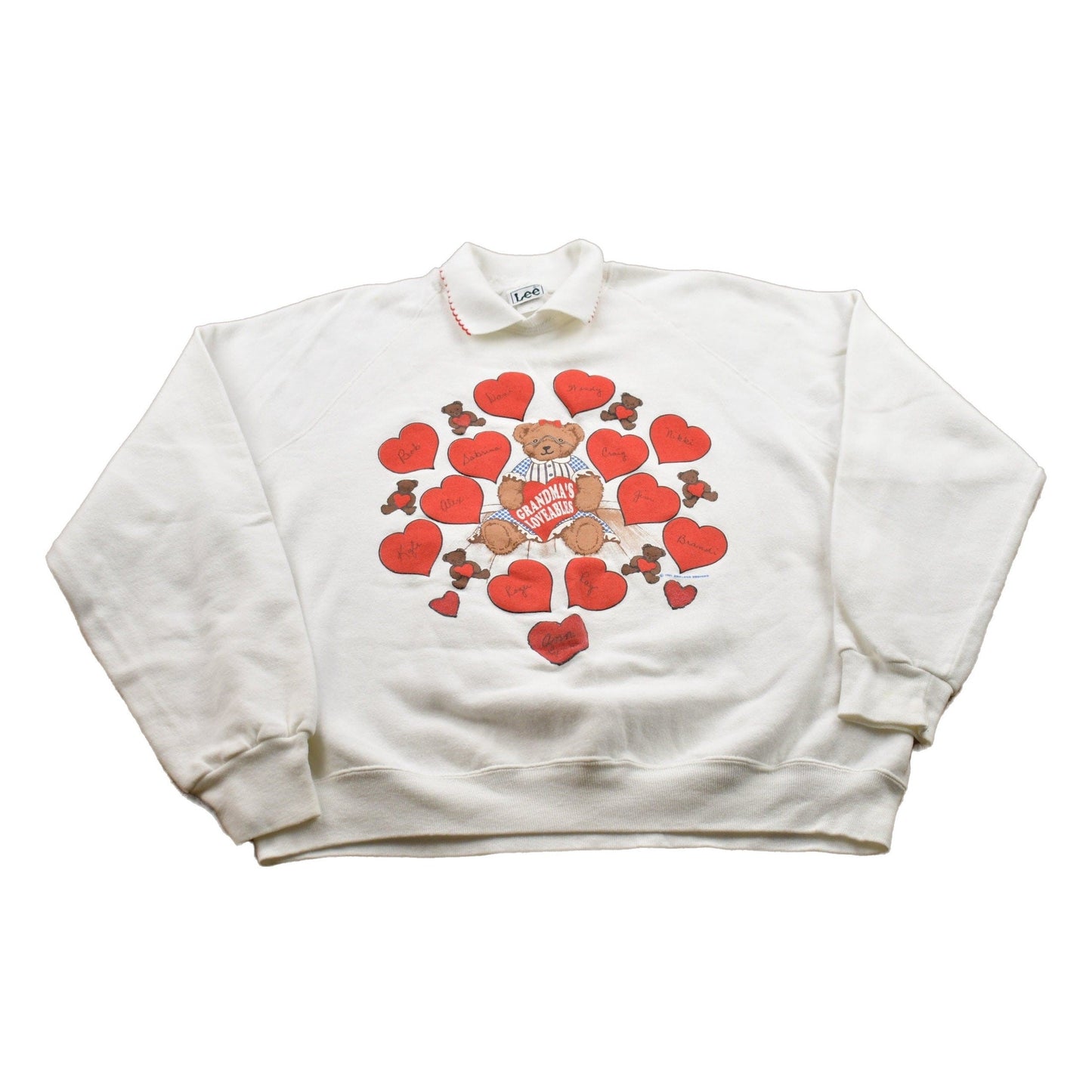 Other Clothing > Gender Neutral Adult Clothing > Hoodies & Sweatshirts > Sweatshirts Vintage 1990s Lee Teddy Bear Theme Crewneck Sweater Men's XL