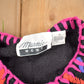 Other Clothing > Gender Neutral Adult Clothing > Hoodies & Sweatshirts > Sweatshirts Vintage 1990s Marmie West Neon Abstract Pattern Knit Cardigan Sweater Men's Small