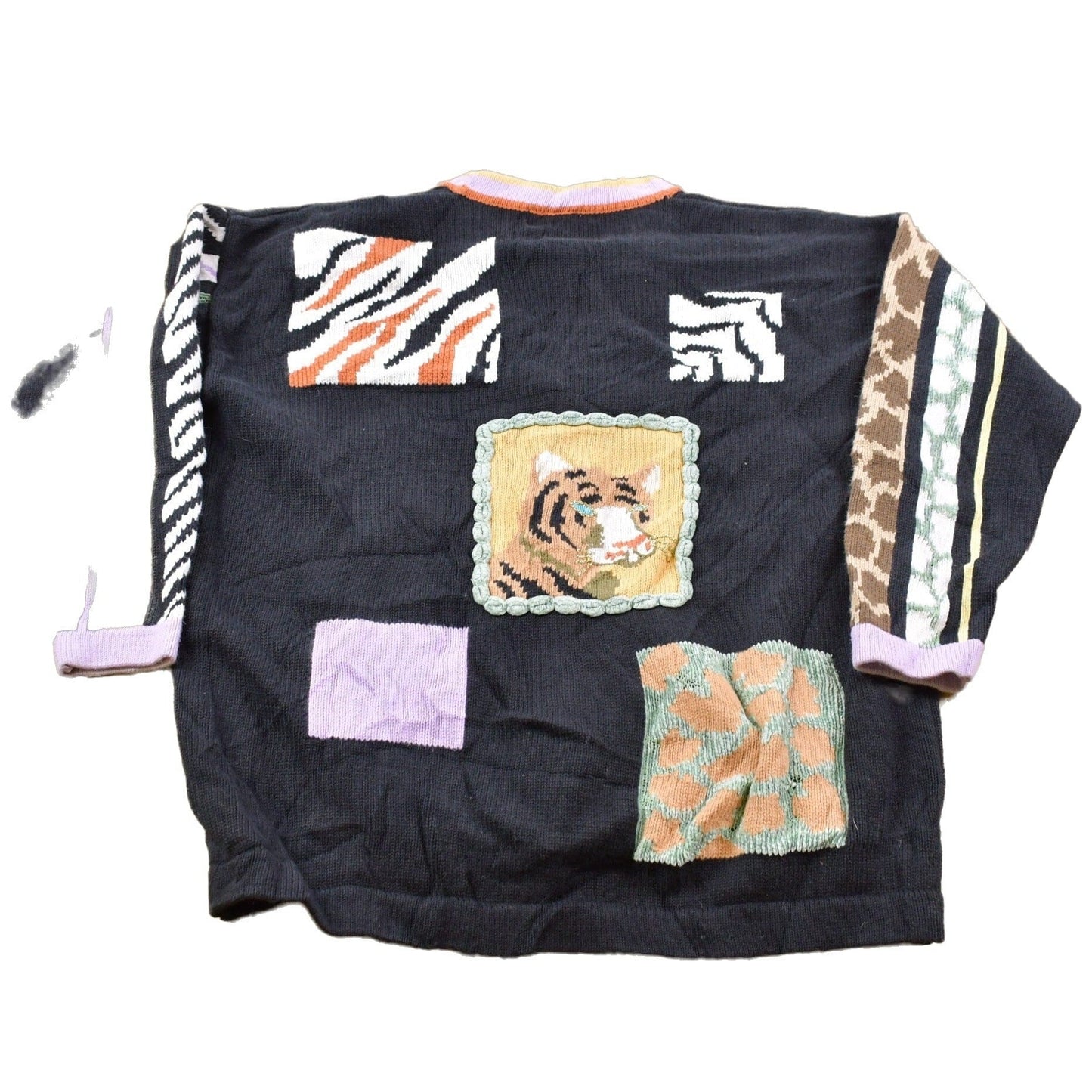 Other Clothing > Gender Neutral Adult Clothing > Hoodies & Sweatshirts > Sweatshirts Vintage 1990s Multi Animal Print Cardigan Sweater Men's XL