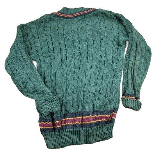 Other Clothing > Gender Neutral Adult Clothing > Hoodies & Sweatshirts > Sweatshirts Vintage 1990s New River Knitted V-Neck Colligate Sweater Men's Medium