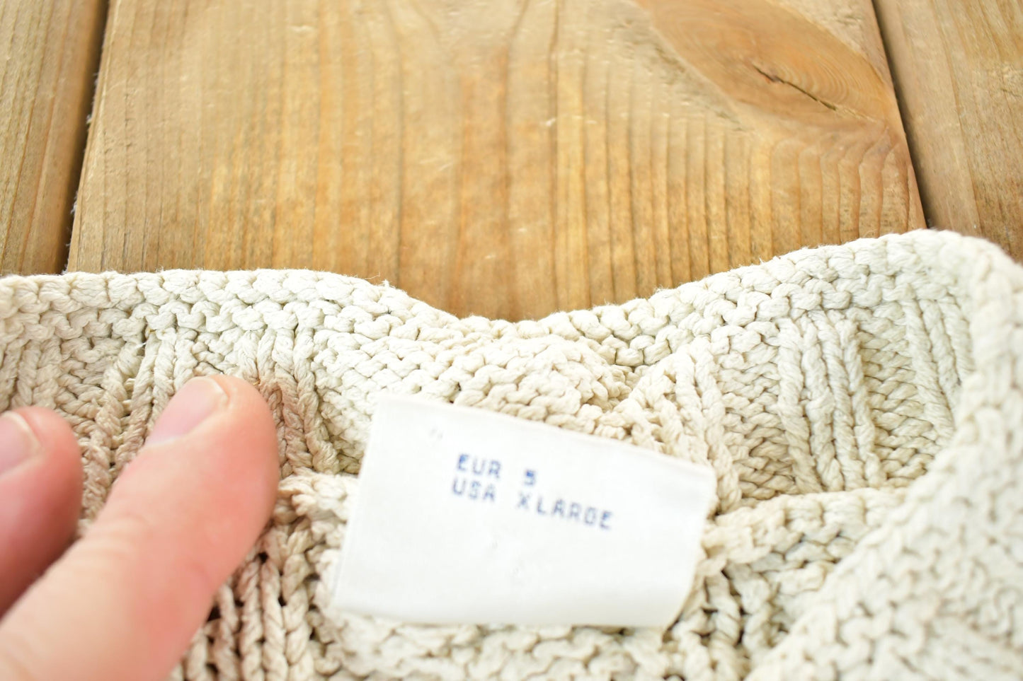 Other Clothing > Gender Neutral Adult Clothing > Hoodies & Sweatshirts > Sweatshirts Vintage 1990s Next Ladieswear Cable Knit Heavy Knit Pattern Crewneck Sweater Womens Large