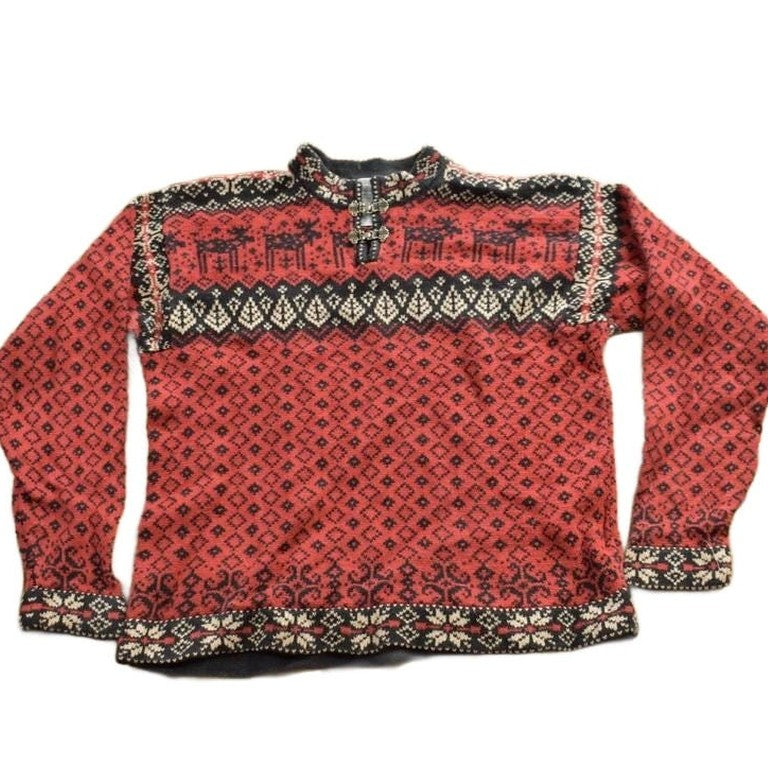 Other Clothing > Gender Neutral Adult Clothing > Hoodies & Sweatshirts > Sweatshirts Vintage 1990s Nordic Knit Sweater Apres Ski Women's S