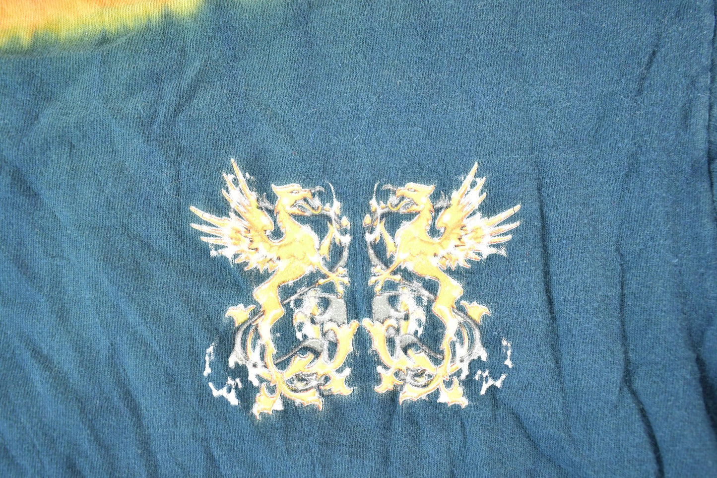 Other Clothing > Gender Neutral Adult Clothing > Hoodies & Sweatshirts > Sweatshirts Vintage 1990s Northcrest Tye Dye Crewneck Argyle Dragon Sweatshirt Mens L