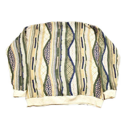 Other Clothing > Gender Neutral Adult Clothing > Hoodies & Sweatshirts > Sweatshirts Vintage 1990s Old Glory 3D Colored Cable Knit Crewneck Sweater Men's 2XL