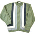 Other Clothing > Gender Neutral Adult Clothing > Hoodies & Sweatshirts > Sweatshirts Vintage 1990s Orlon Canvas Knit Striped Zip Up Cardigan Sweater Mens L
