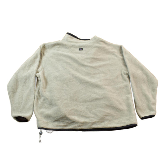 Other Clothing > Gender Neutral Adult Clothing > Hoodies & Sweatshirts > Sweatshirts Vintage 1990s Outersport Zip Up Beige Fleece Sweater Men's L