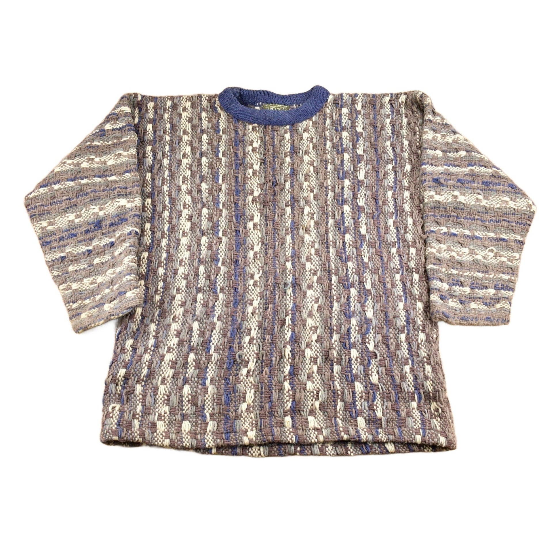 Other Clothing > Gender Neutral Adult Clothing > Hoodies & Sweatshirts > Sweatshirts Vintage 1990s Rey Wear 100% Wool Oversized Knitted Crewneck Sweater Men's 3XL