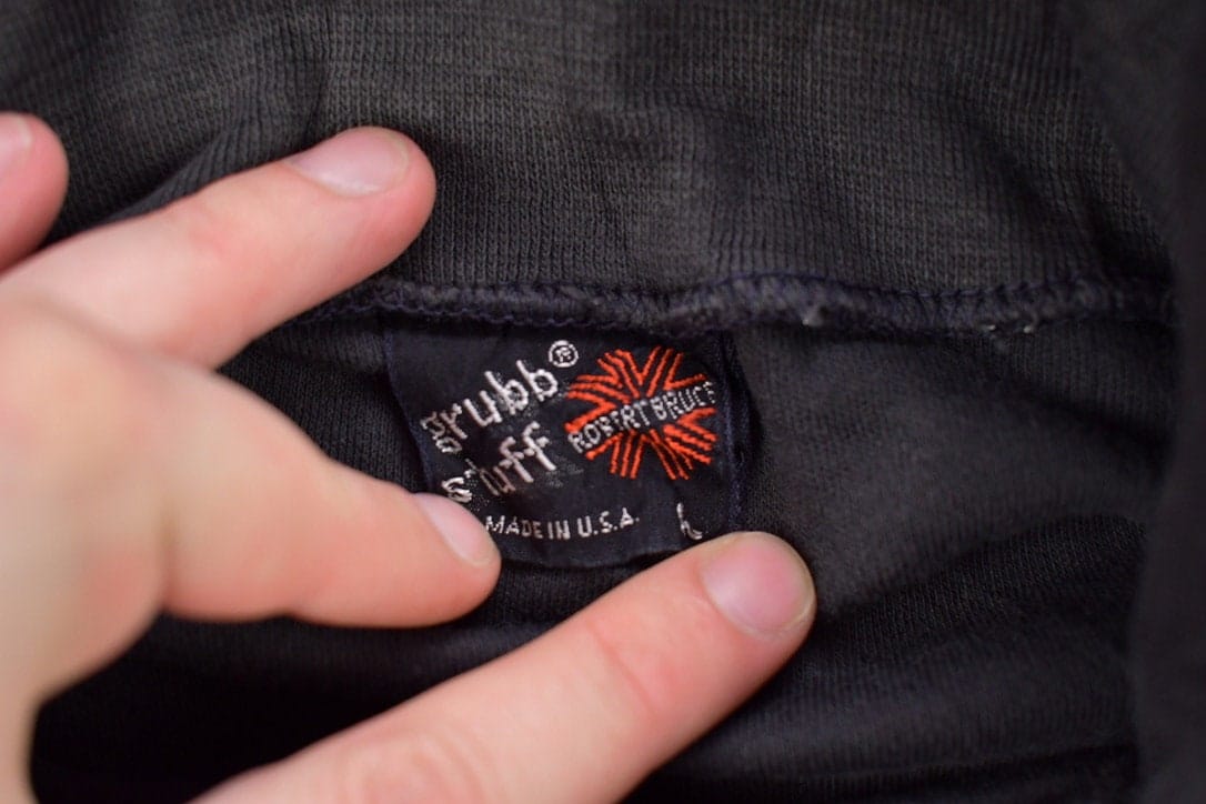 Other Clothing > Gender Neutral Adult Clothing > Hoodies & Sweatshirts > Sweatshirts Vintage 1990s Robert Bruce Blank Black Turtleneck Sweatshirt Men's M