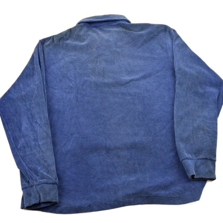 Other Clothing > Gender Neutral Adult Clothing > Hoodies & Sweatshirts > Sweatshirts Vintage 1990s Romelli Blank Blue Collared Sweatshirt Men's Medium