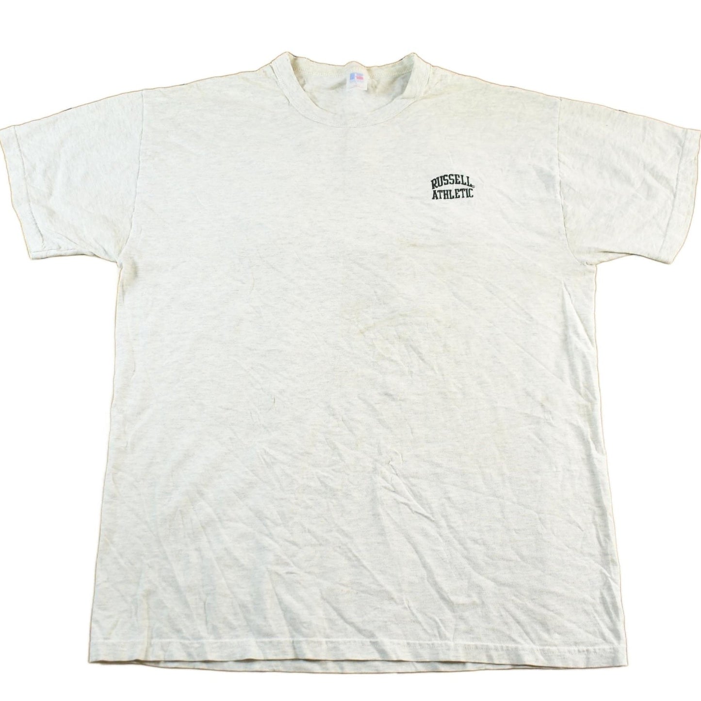 Other Clothing > Gender Neutral Adult Clothing > Hoodies & Sweatshirts > Sweatshirts Vintage 1990s Russell Athletics Blank Embroidered T-Shirt Men's Large Men's Medium