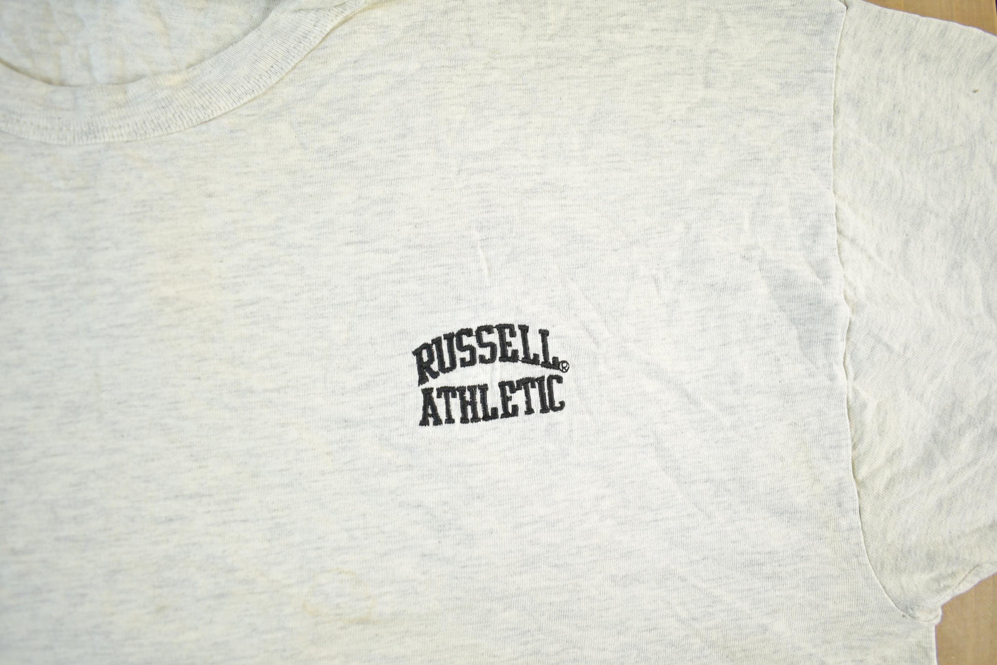 Other Clothing > Gender Neutral Adult Clothing > Hoodies & Sweatshirts > Sweatshirts Vintage 1990s Russell Athletics Blank Embroidered T-Shirt Men's Large Men's Medium