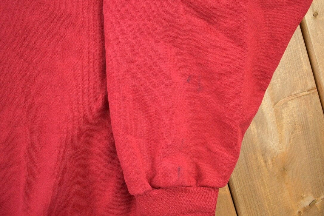 Other Clothing > Gender Neutral Adult Clothing > Hoodies & Sweatshirts > Sweatshirts Vintage 1990s Russell Athletics Blank Red Crewneck Sweatshirt Men's Medium