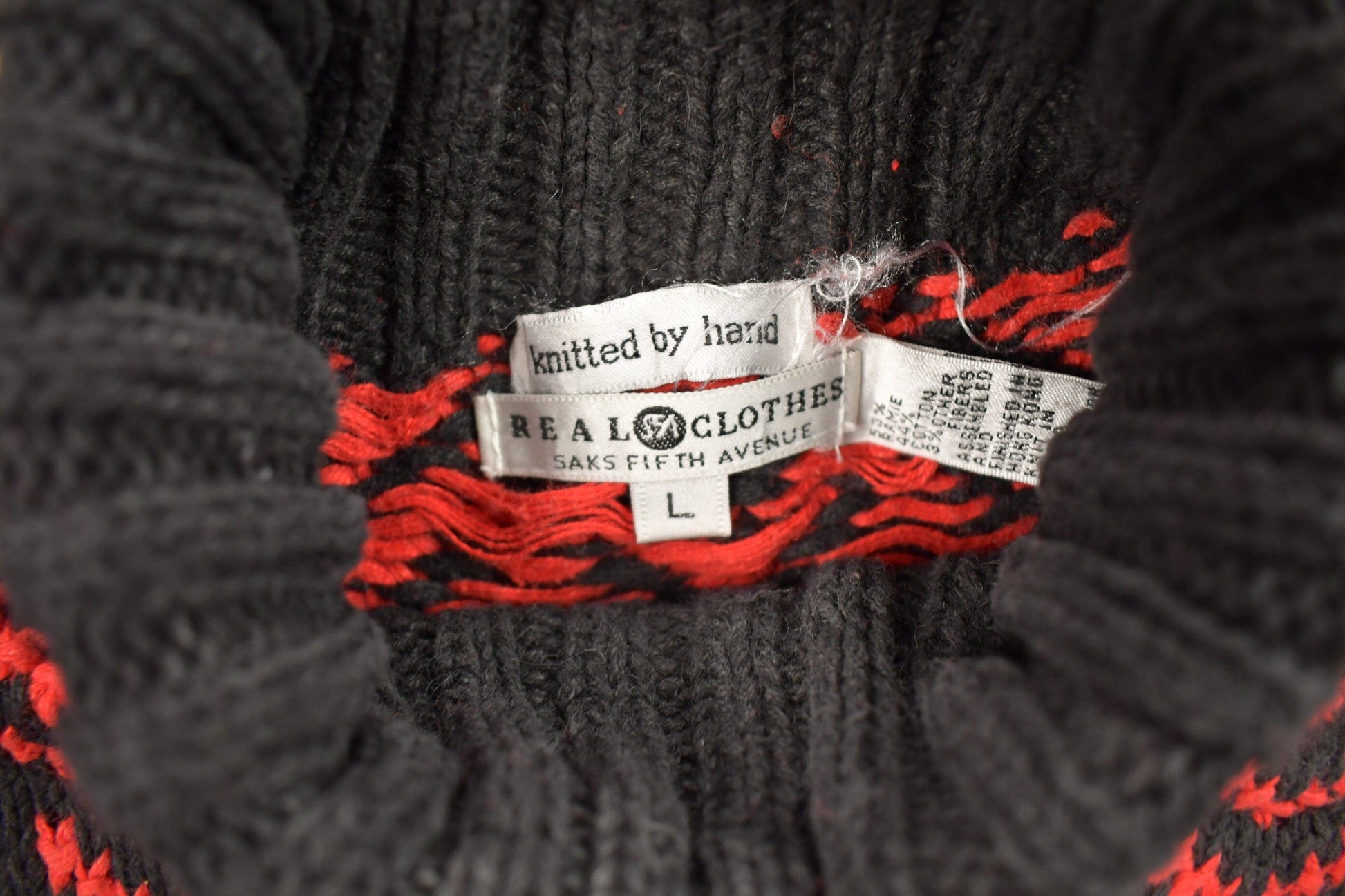 Other Clothing > Gender Neutral Adult Clothing > Hoodies & Sweatshirts > Sweatshirts Vintage 1990s Saks Fifth Avenue Winter Theme Turtleneck Sweater Men's Medium