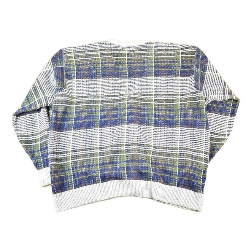 Other Clothing > Gender Neutral Adult Clothing > Hoodies & Sweatshirts > Sweatshirts Vintage 1990s Salmon River Traders Tall Man Knit Abstract Pattern Cardigan Sweater Mens XXXL