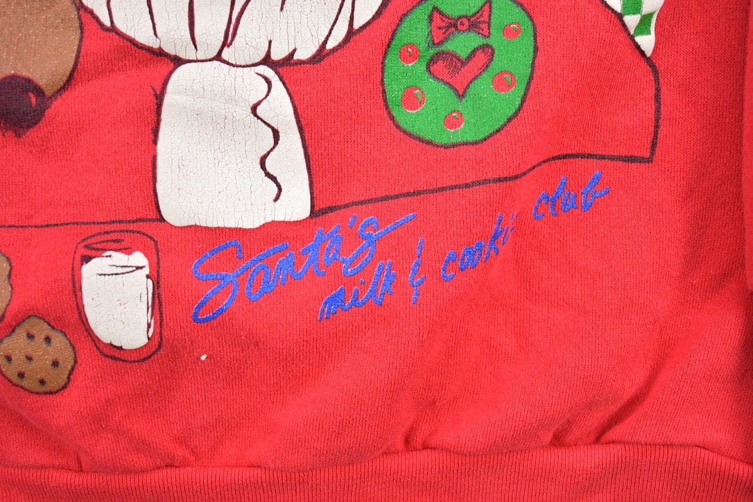 Other Clothing > Gender Neutral Adult Clothing > Hoodies & Sweatshirts > Sweatshirts Vintage 1990s Santa Theme Christmas Sweater Men's S