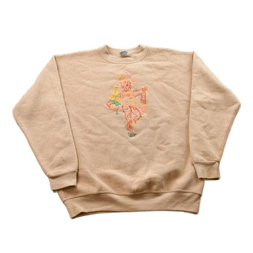 Other Clothing > Gender Neutral Adult Clothing > Hoodies & Sweatshirts > Sweatshirts Vintage 1990s Scarecrow Fall Theme Crewneck Sweater Men's M