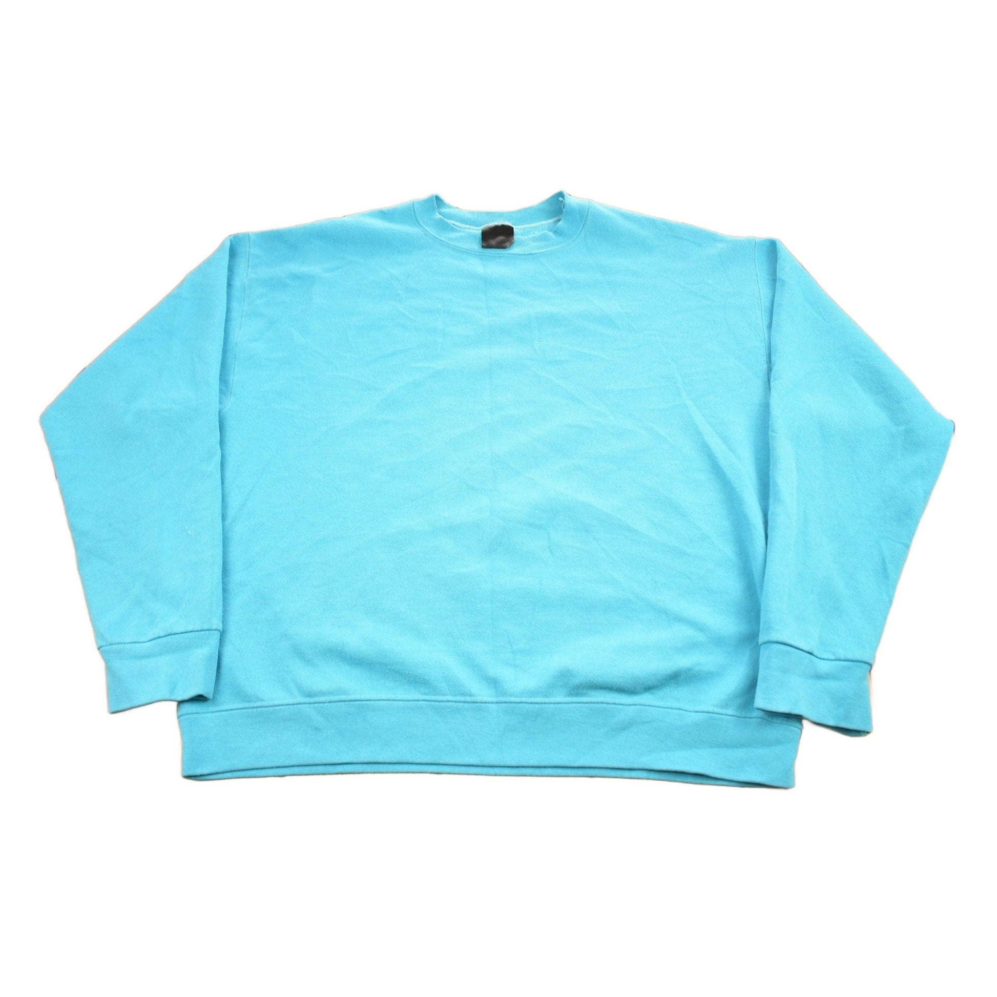 Other Clothing > Gender Neutral Adult Clothing > Hoodies & Sweatshirts > Sweatshirts Vintage 1990s Sky Blue Blank Crewneck Sweatshirt Men's XL