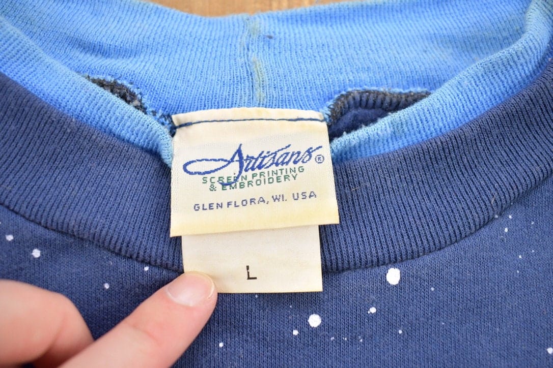 Other Clothing > Gender Neutral Adult Clothing > Hoodies & Sweatshirts > Sweatshirts Vintage 1990s Snowman Theme Christmas Sweater Men's L