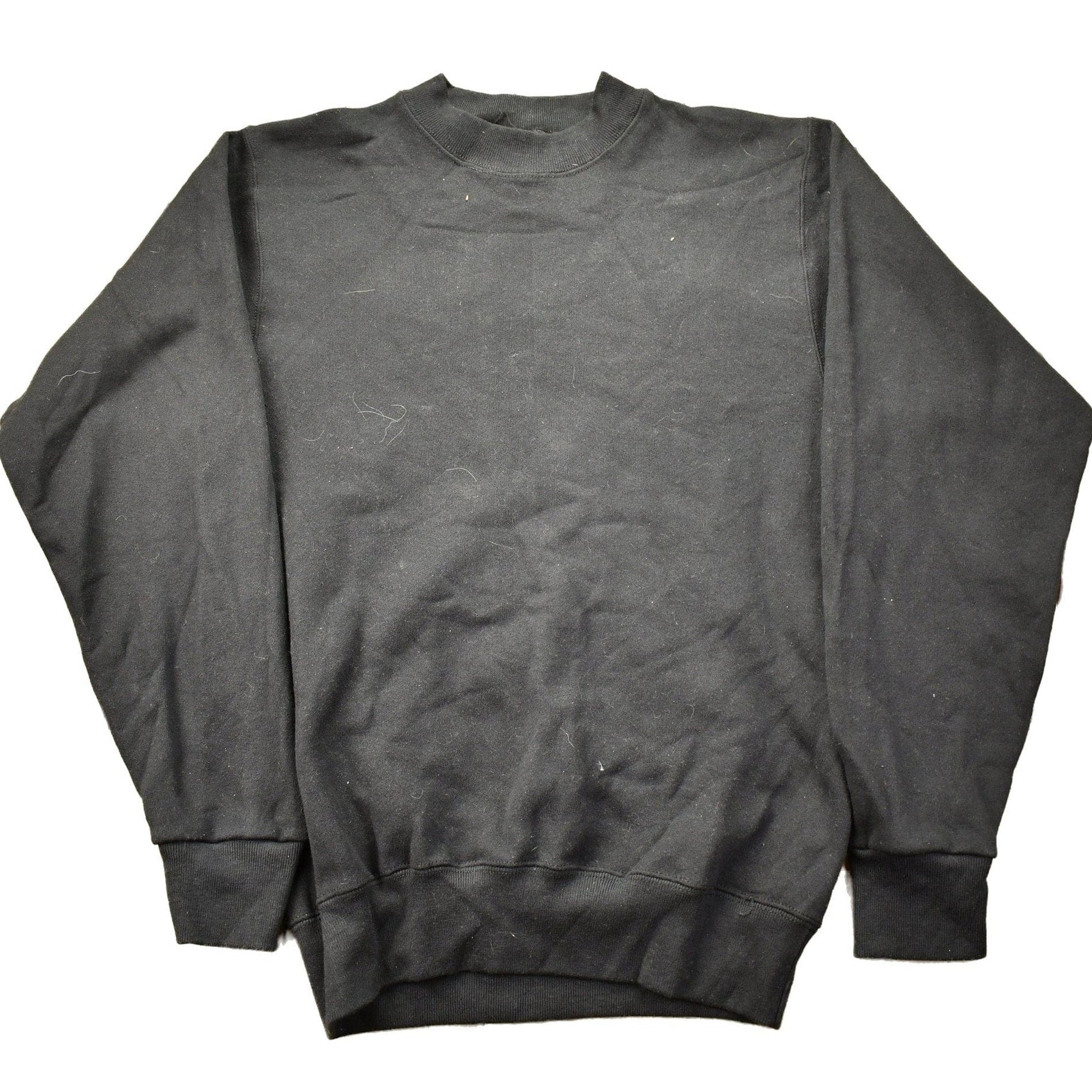 Other Clothing > Gender Neutral Adult Clothing > Hoodies & Sweatshirts > Sweatshirts Vintage 1990s Soffee Sweats Black Blank Crewneck Sweatshirt Men's Medium