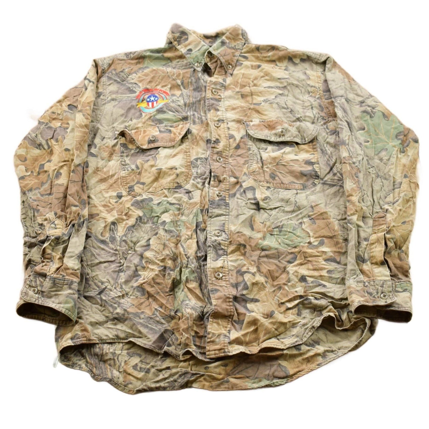 Other Clothing > Gender Neutral Adult Clothing > Hoodies & Sweatshirts > Sweatshirts Vintage 1990s Spartan Hunting Camo Button Up Men's Medium