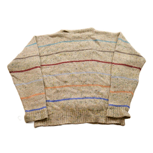 Other Clothing > Gender Neutral Adult Clothing > Hoodies & Sweatshirts > Sweatshirts Vintage 1990s Striped Knitted Crewneck Sweater Men's M