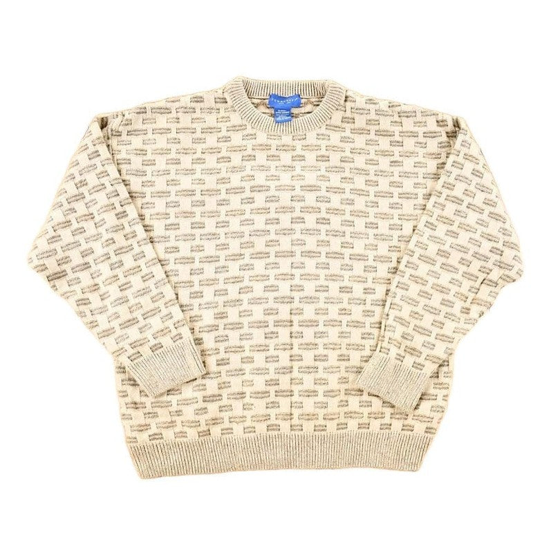 Other Clothing > Gender Neutral Adult Clothing > Hoodies & Sweatshirts > Sweatshirts Vintage 1990s Towncraft Knit Abstract Pattern Crewneck Sweater Mens L