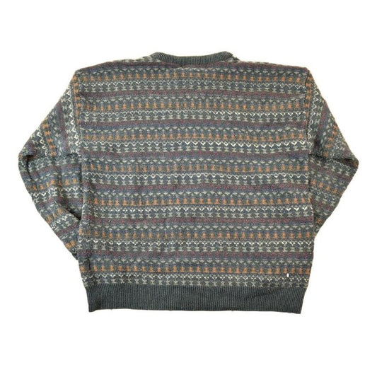 Other Clothing > Gender Neutral Adult Clothing > Hoodies & Sweatshirts > Sweatshirts Vintage 1990s Towncraft Knit Abstract Pattern Crewneck Sweater Mens L