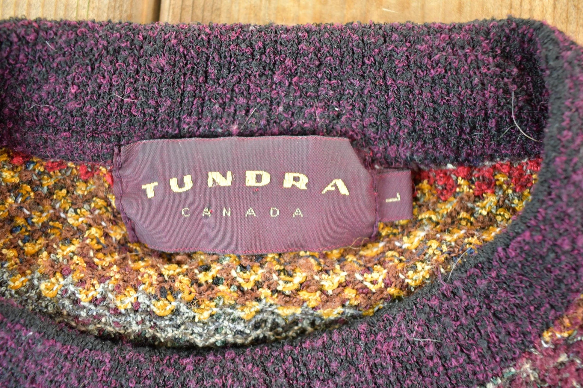 Other Clothing > Gender Neutral Adult Clothing > Hoodies & Sweatshirts > Sweatshirts Vintage 1990s Tundra Canada Plaid Knit Crewneck Sweater Mens XL