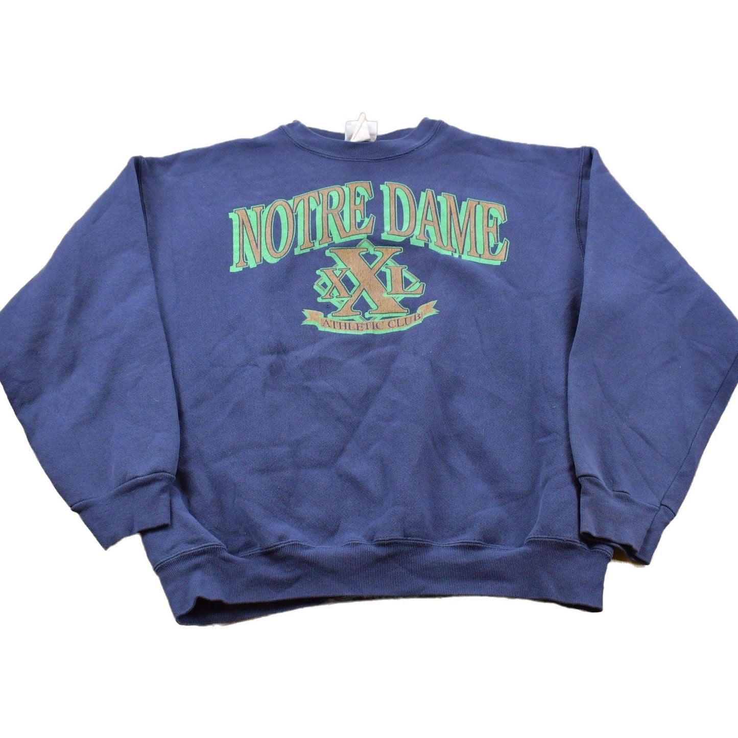 Other Clothing > Gender Neutral Adult Clothing > Hoodies & Sweatshirts > Sweatshirts Vintage 1990s University of Notre Dame Athletics Club Collegiate Crewneck Men's XL