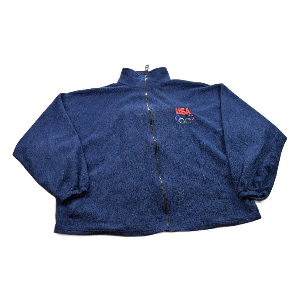 Other Clothing > Gender Neutral Adult Clothing > Hoodies & Sweatshirts > Sweatshirts Vintage 1990s USA Olympic Zip Up Fleece Sweater Men's XL