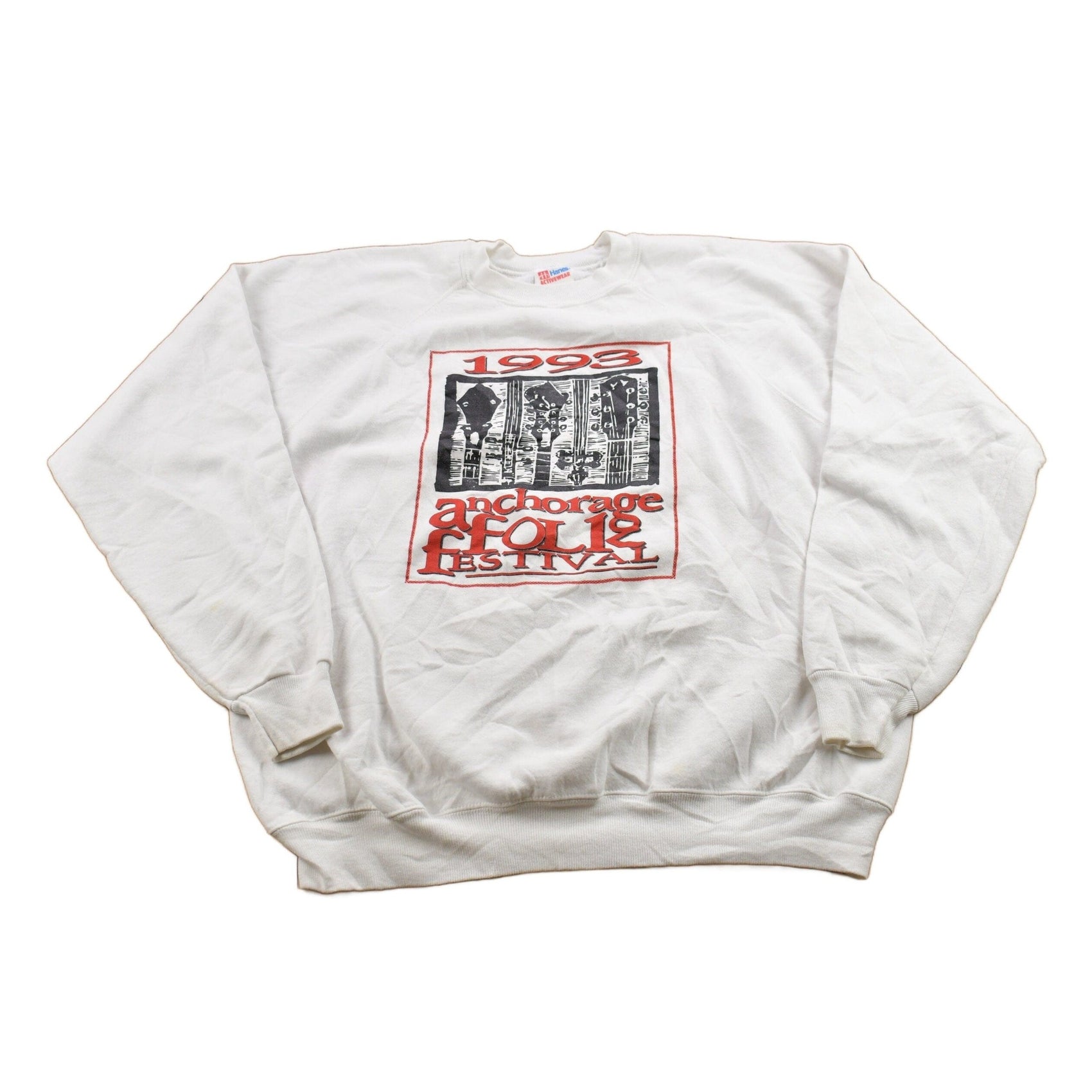 Other Clothing > Gender Neutral Adult Clothing > Hoodies & Sweatshirts > Sweatshirts Vintage 1993 Anchorage Folk Festival Crewneck Sweatshirt Men's Large