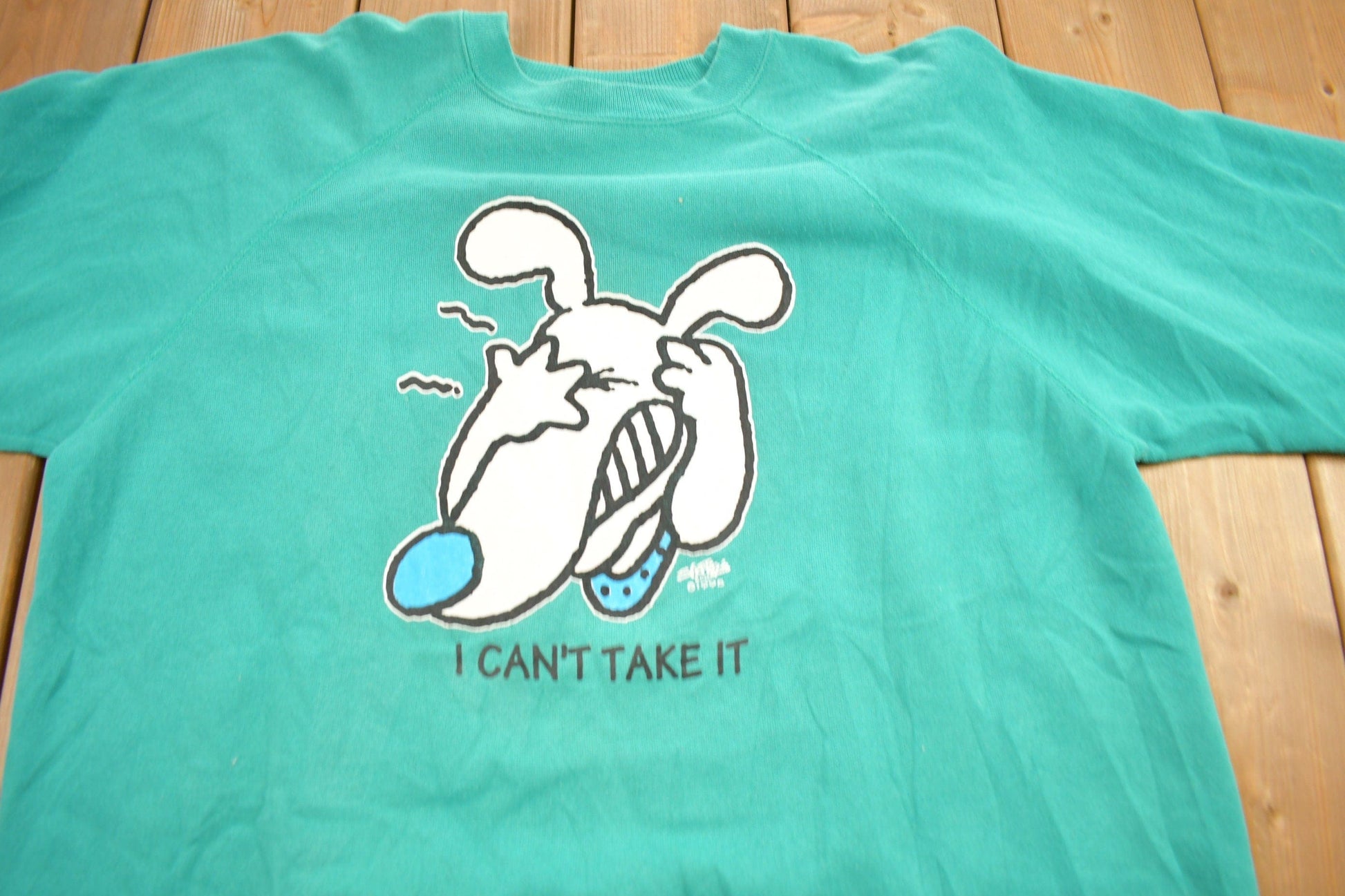 Other Clothing > Gender Neutral Adult Clothing > Hoodies & Sweatshirts > Sweatshirts Vintage 1995 "I Can't Take It" Dog Graphic Crewneck Sweatshirt Men's XL